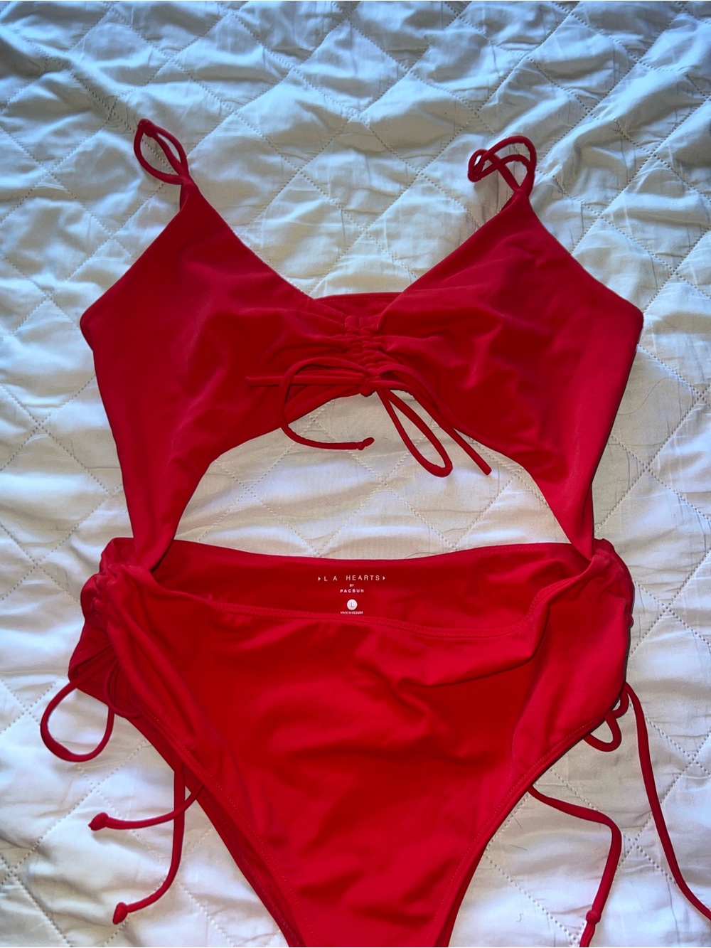 La Hearts Bright Red Swimsuit Bottoms